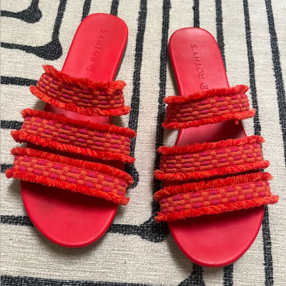 Rothy’s Triple Band Fringe Sandals